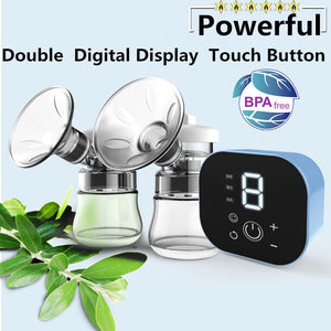 Double Electric Breast Pumps Powerful Intelligent Automatic Baby Breast Feeding Milk Bottle Nipple Accessories With USB BPA free
